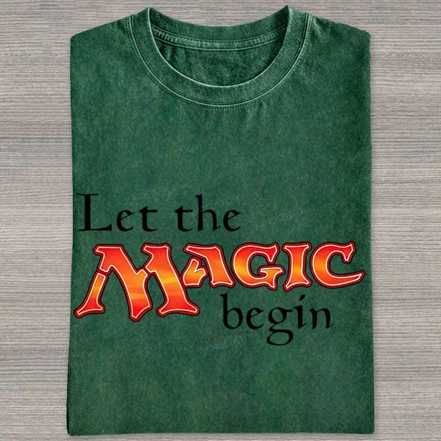 Retro Fantasy Bold Colorful Text Art Washed T-shirt
