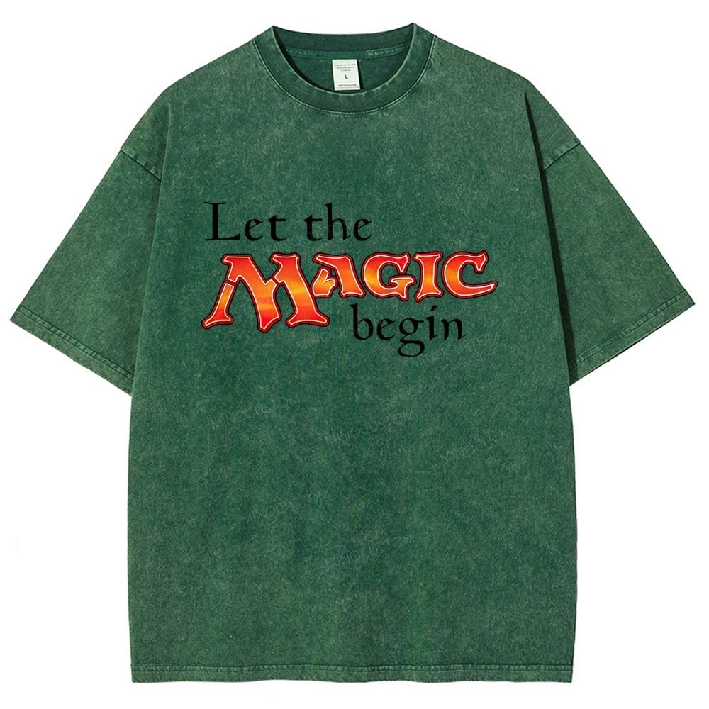 Retro Fantasy Bold Colorful Text Art Washed T-shirt