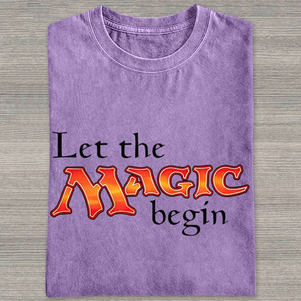 Retro Fantasy Bold Colorful Text Art Washed T-shirt
