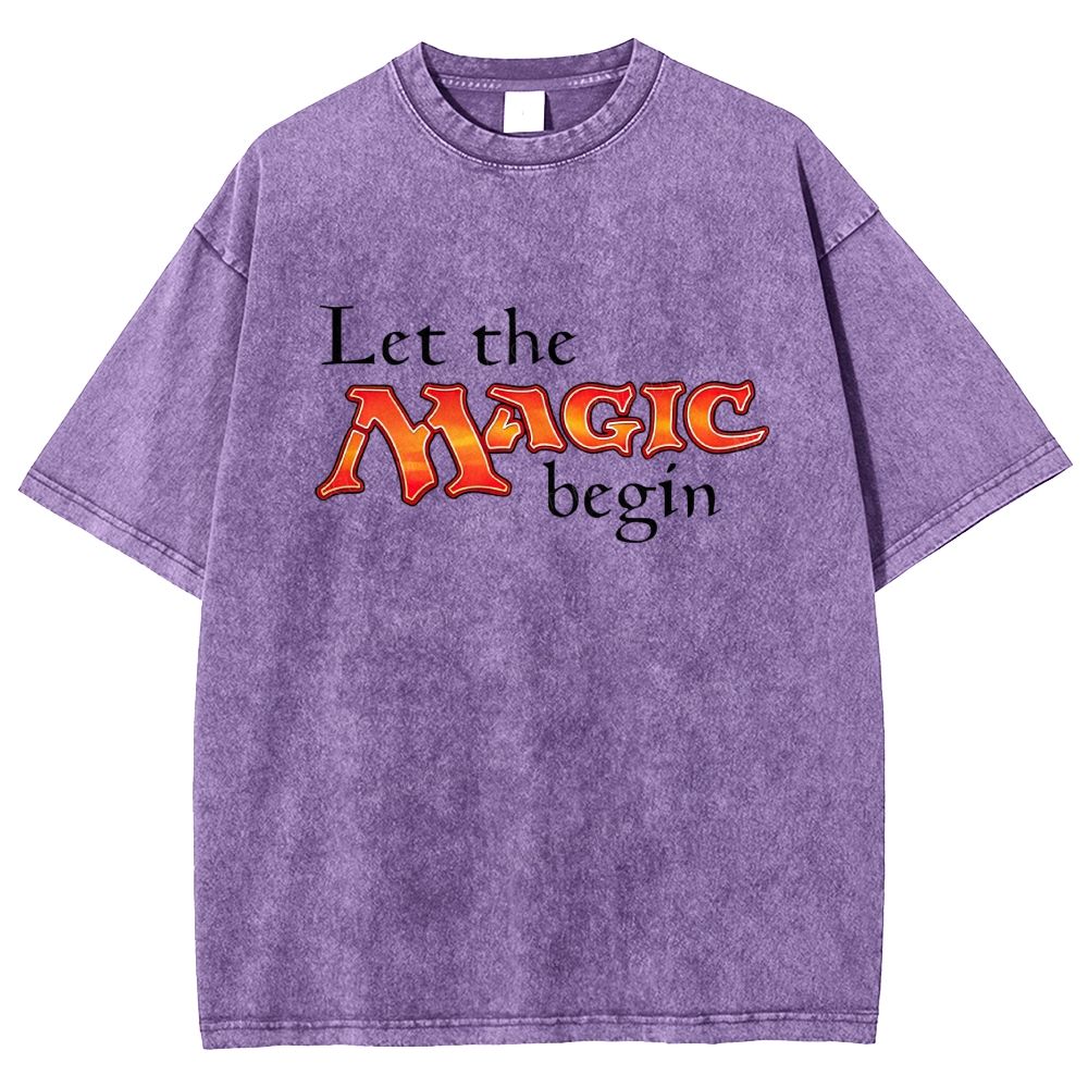 Retro Fantasy Bold Colorful Text Art Washed T-shirt