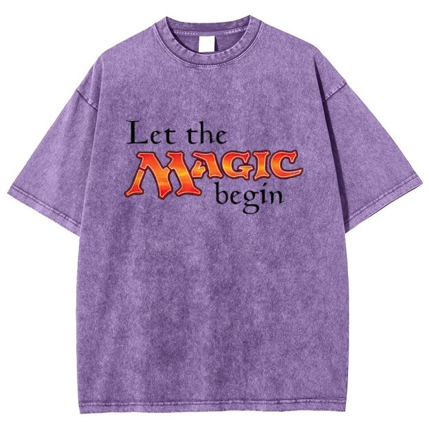 Retro Fantasy Bold Colorful Text Art Washed T-shirt