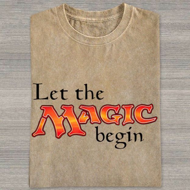 Retro Fantasy Bold Colorful Text Art Washed T-shirt
