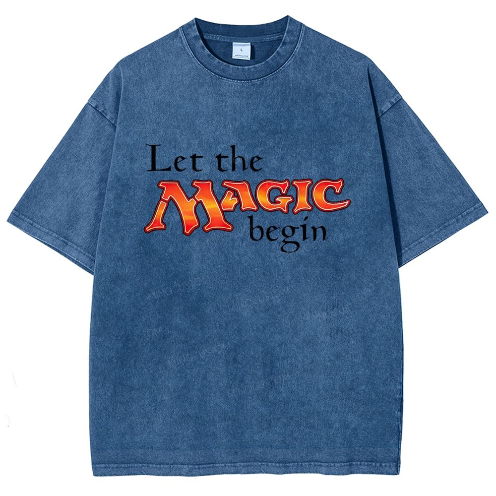 Retro Fantasy Bold Colorful Text Art Washed T-shirt