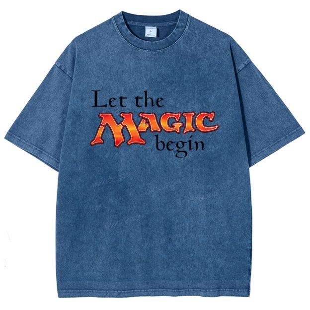 Retro Fantasy Bold Colorful Text Art Washed T-shirt