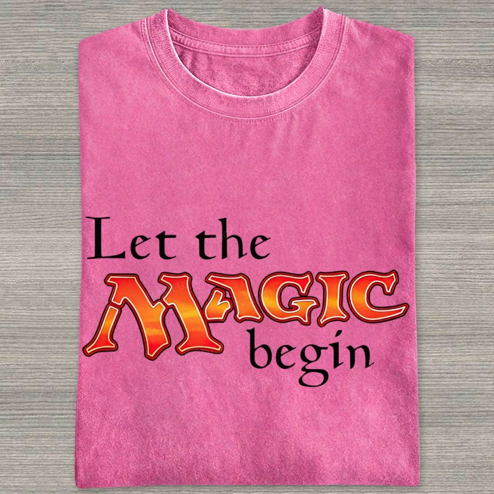 Retro Fantasy Bold Colorful Text Art Washed T-shirt