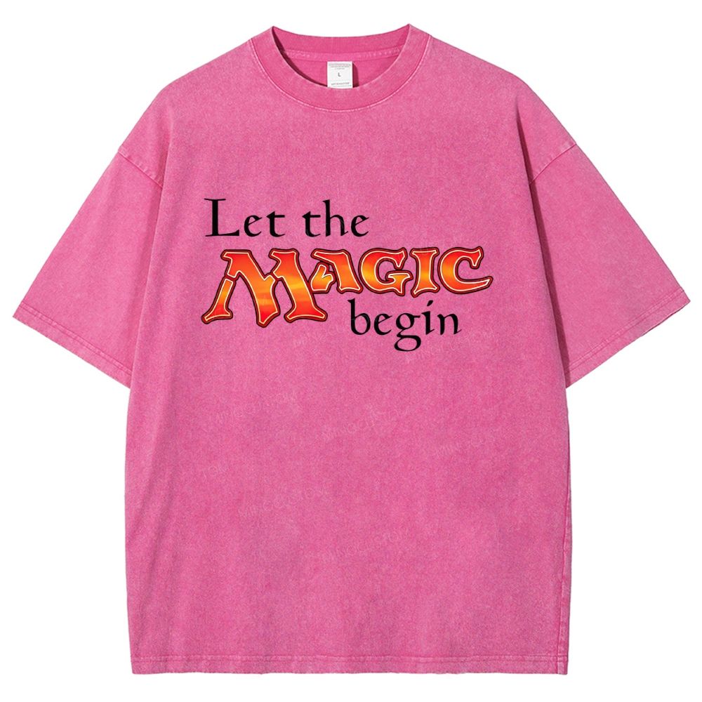 Retro Fantasy Bold Colorful Text Art Washed T-shirt