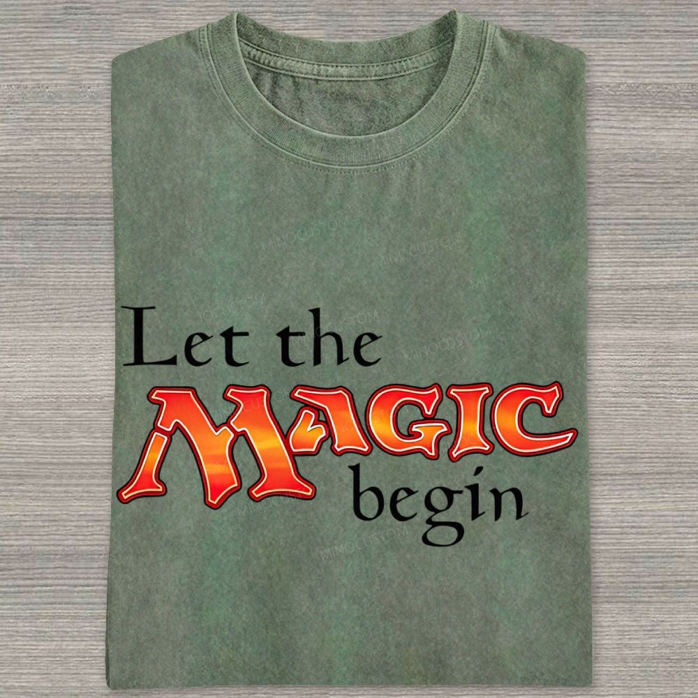 Retro Fantasy Bold Colorful Text Art Washed T-shirt