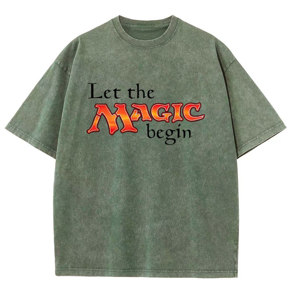 Retro Fantasy Bold Colorful Text Art Washed T-shirt
