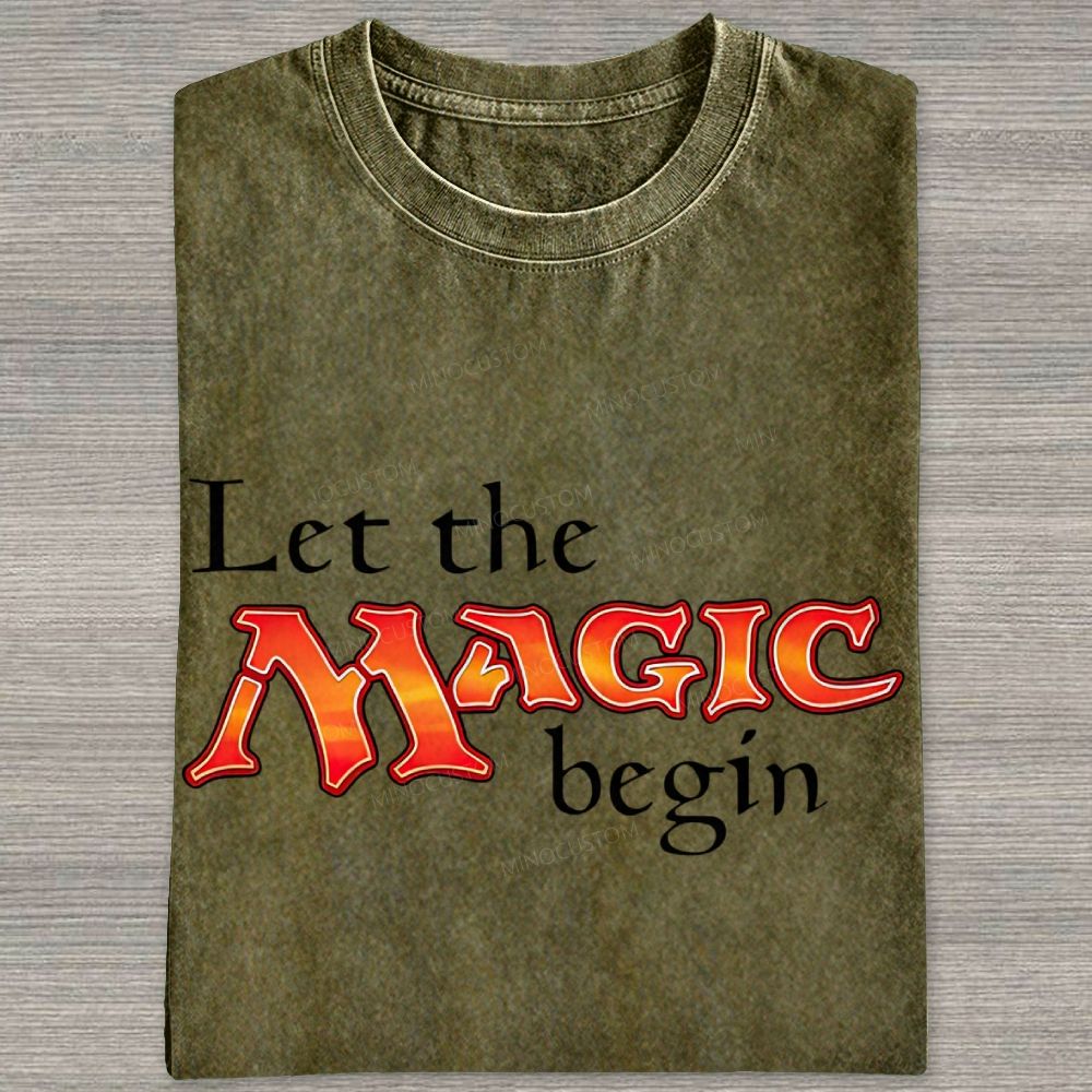 Retro Fantasy Bold Colorful Text Art Washed T-shirt
