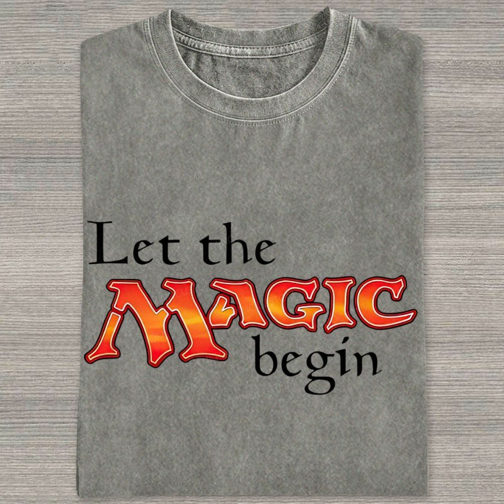 Retro Fantasy Bold Colorful Text Art Washed T-shirt