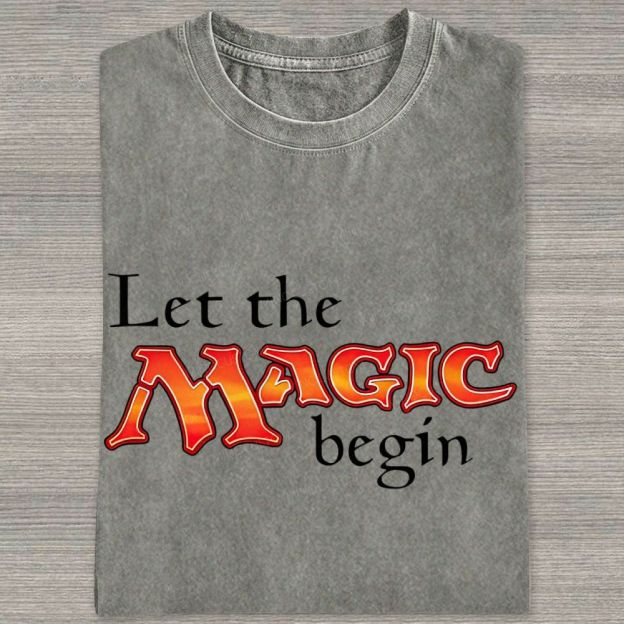 Retro Fantasy Bold Colorful Text Art Washed T-shirt