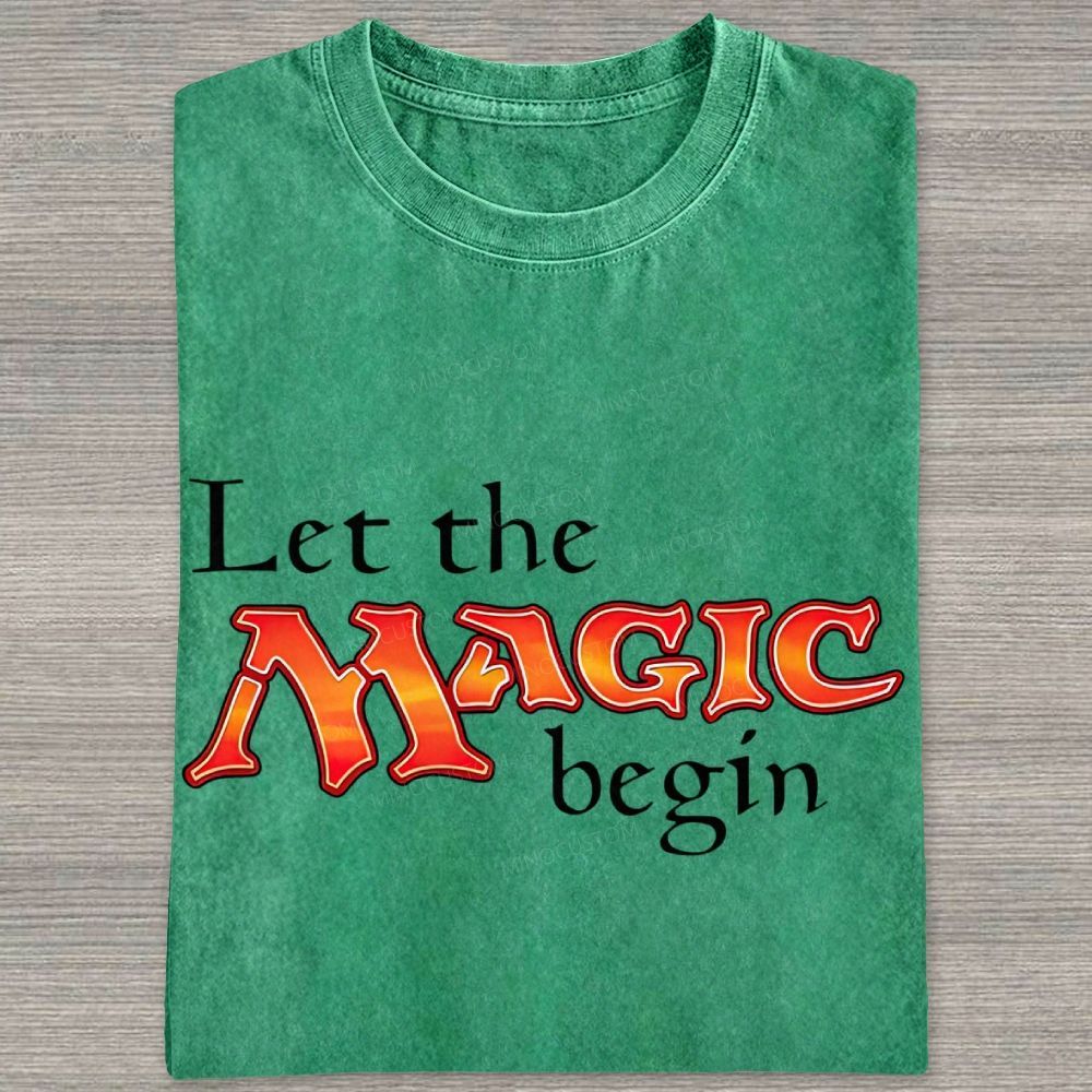 Retro Fantasy Bold Colorful Text Art Washed T-shirt