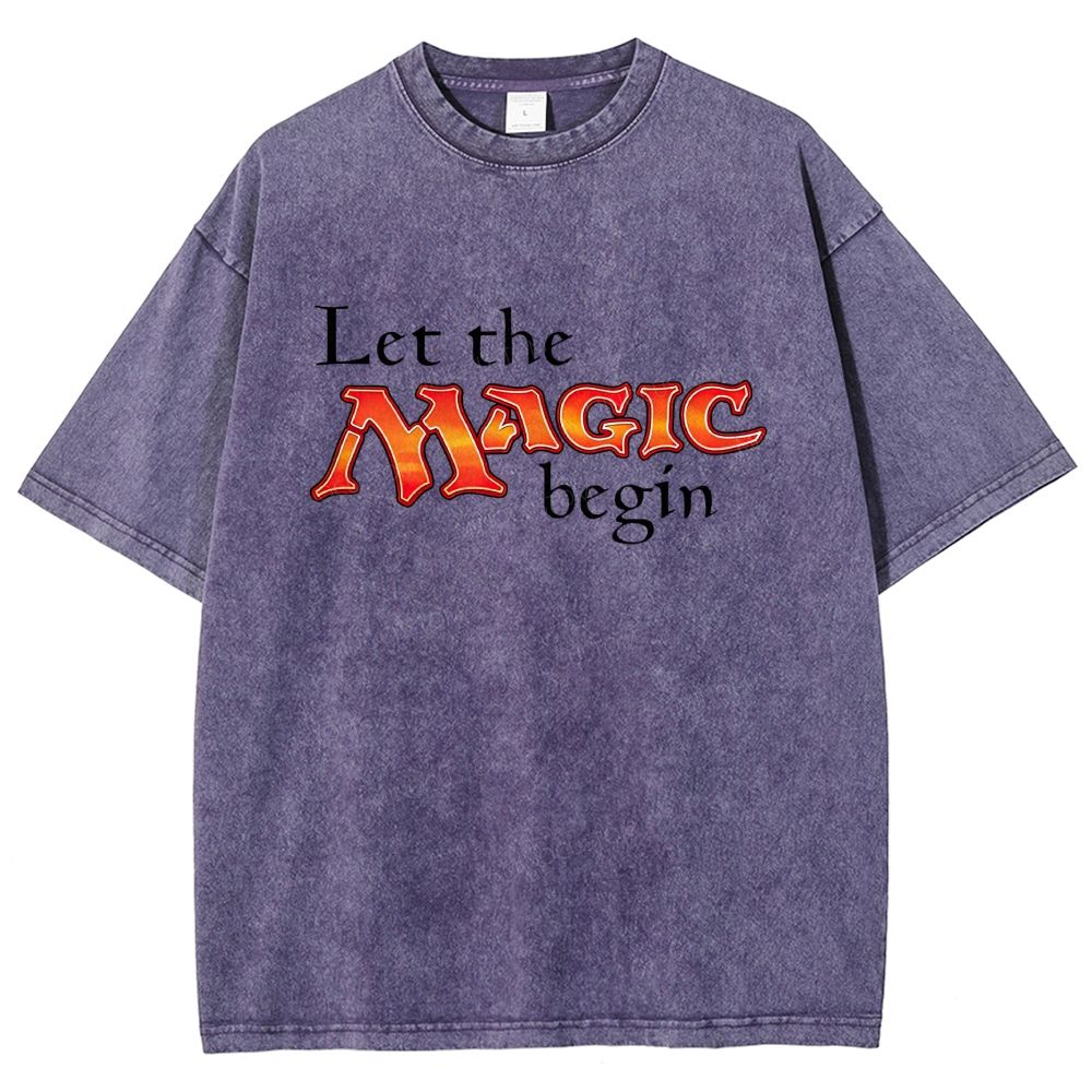 Retro Fantasy Bold Colorful Text Art Washed T-shirt