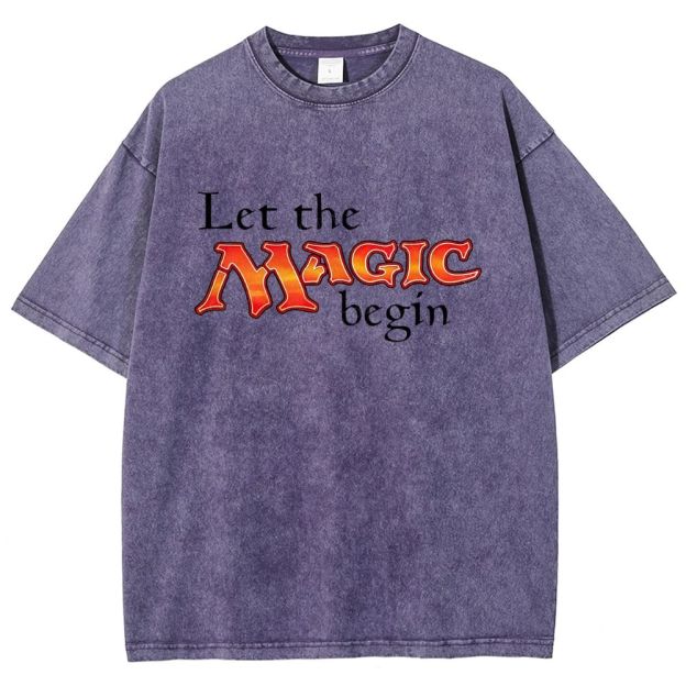 Retro Fantasy Bold Colorful Text Art Washed T-shirt