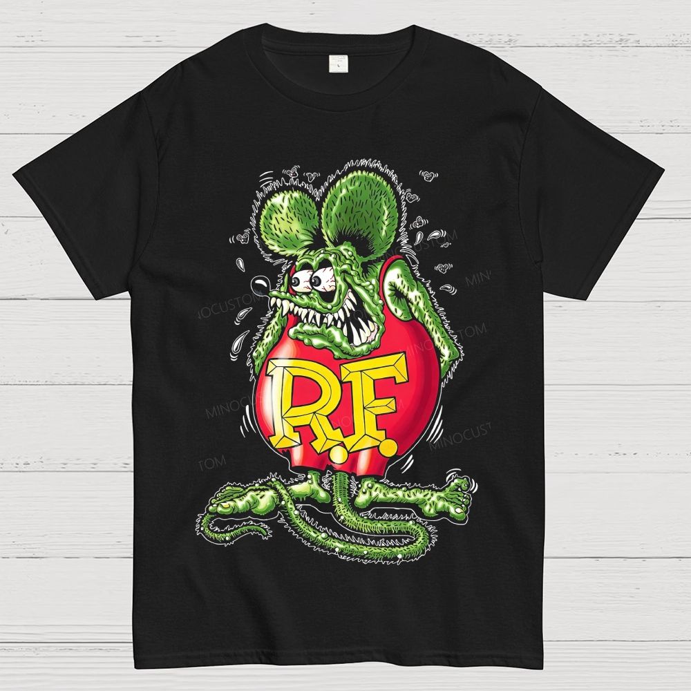 Bright Round Body Furry Monster Reptile Tail Cotton T-Shirt