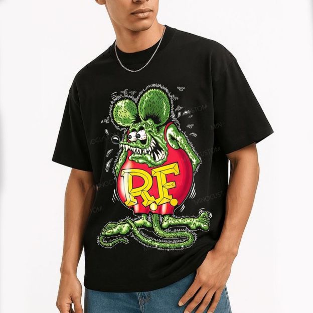 Bright Round Body Furry Monster Reptile Tail Cotton T-Shirt