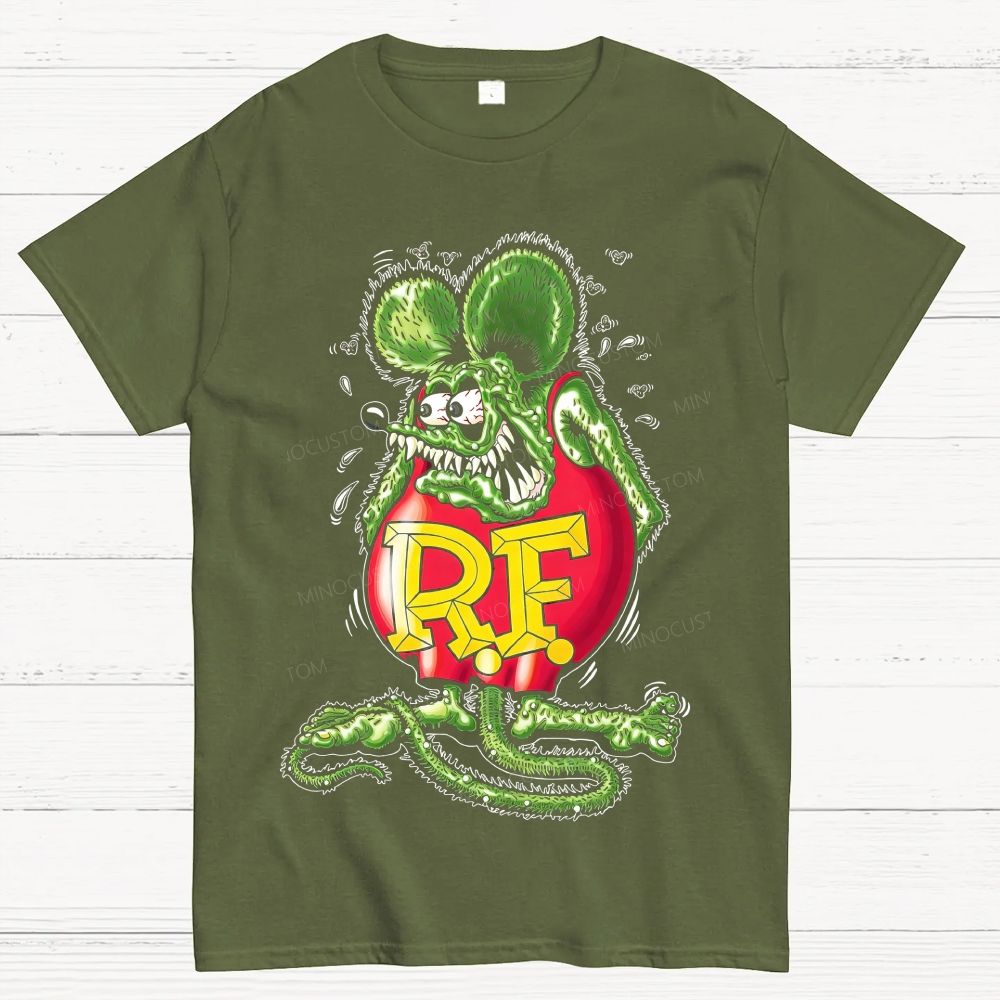 Bright Round Body Furry Monster Reptile Tail Cotton T-Shirt