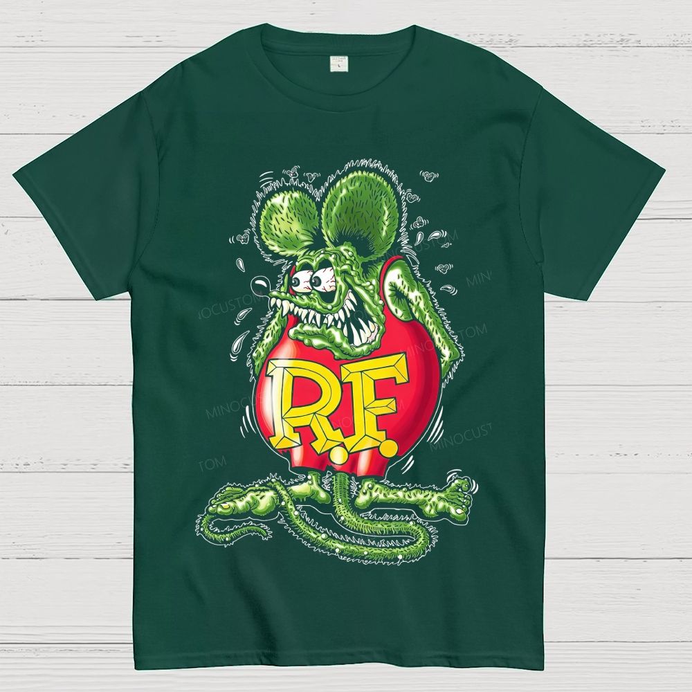 Bright Round Body Furry Monster Reptile Tail Cotton T-Shirt