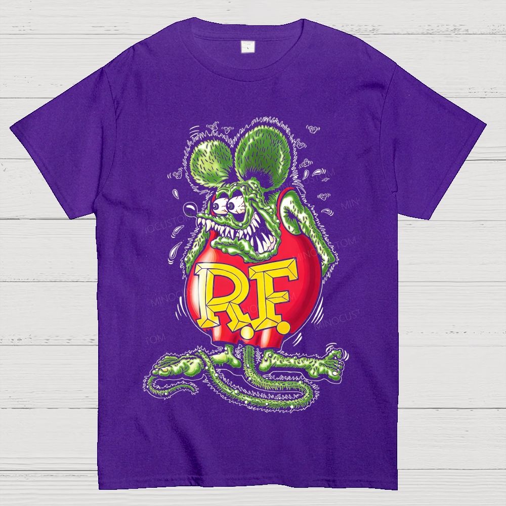 Bright Round Body Furry Monster Reptile Tail Cotton T-Shirt