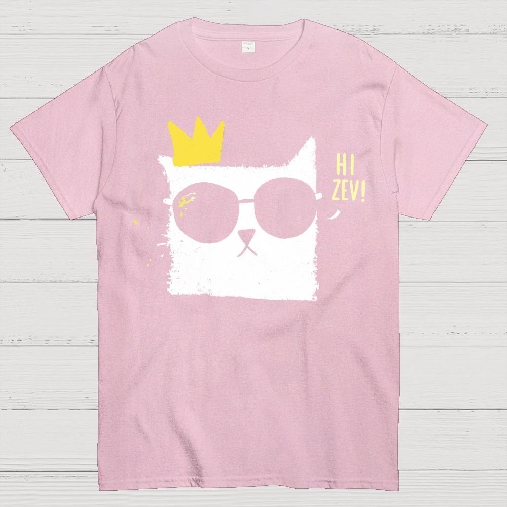 Grunge Textured Cool Cat Wearing Sunglasses Cotton T-Shirt