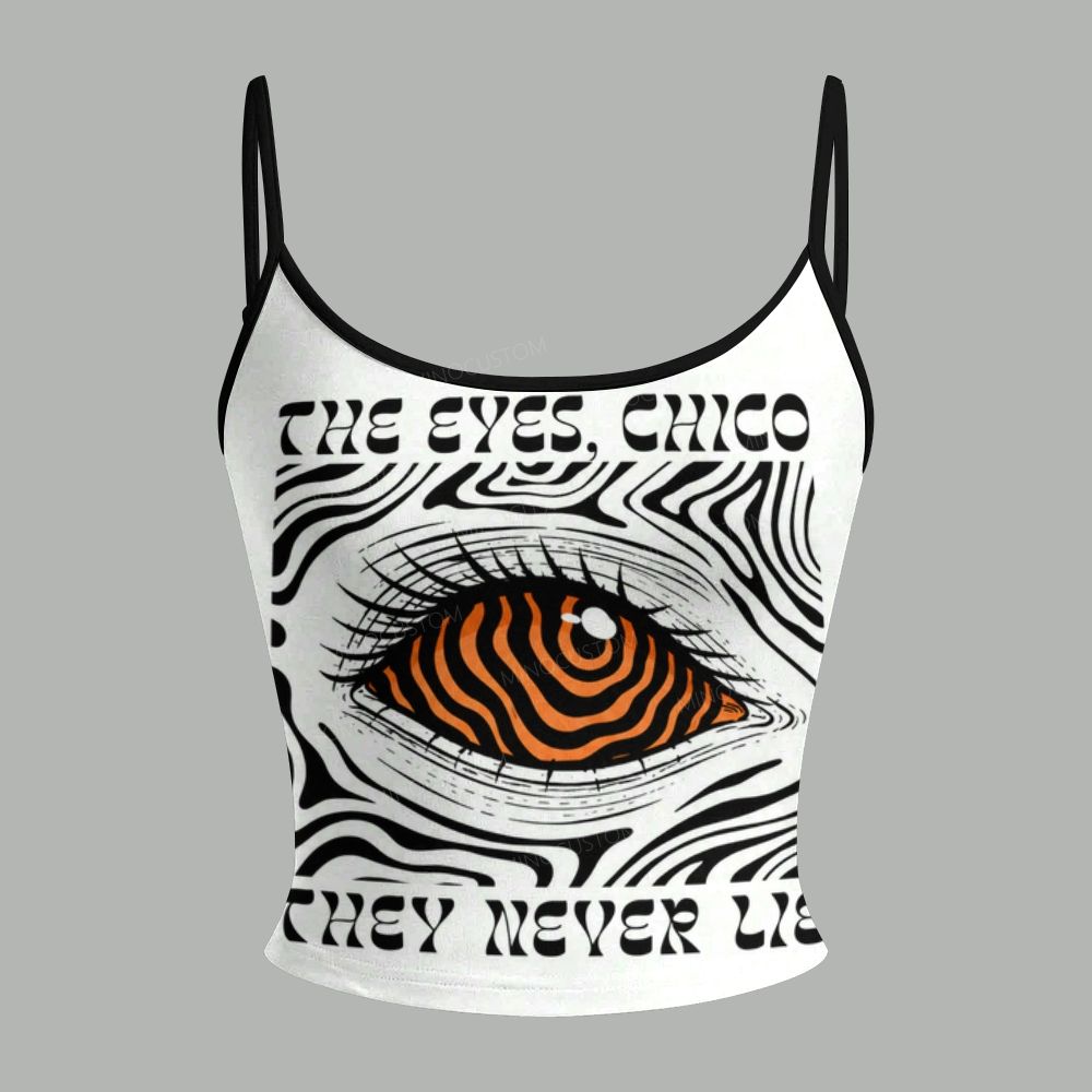 Monochrome Eye Pattern Slogan Quote Top & Elasticated Trousers Two-Piece Set