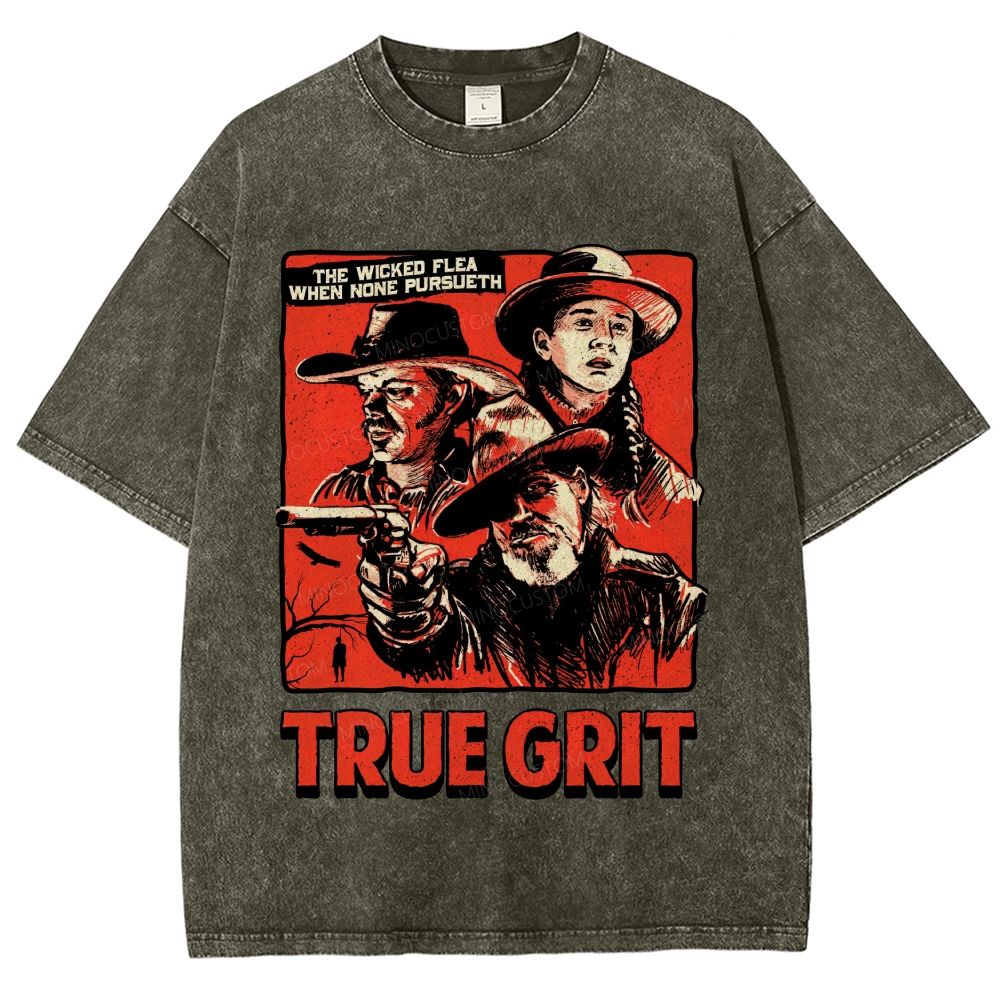 Vintage Western Cowboy Comic Poster Graphic Unisex Fit Washed T-Shirt