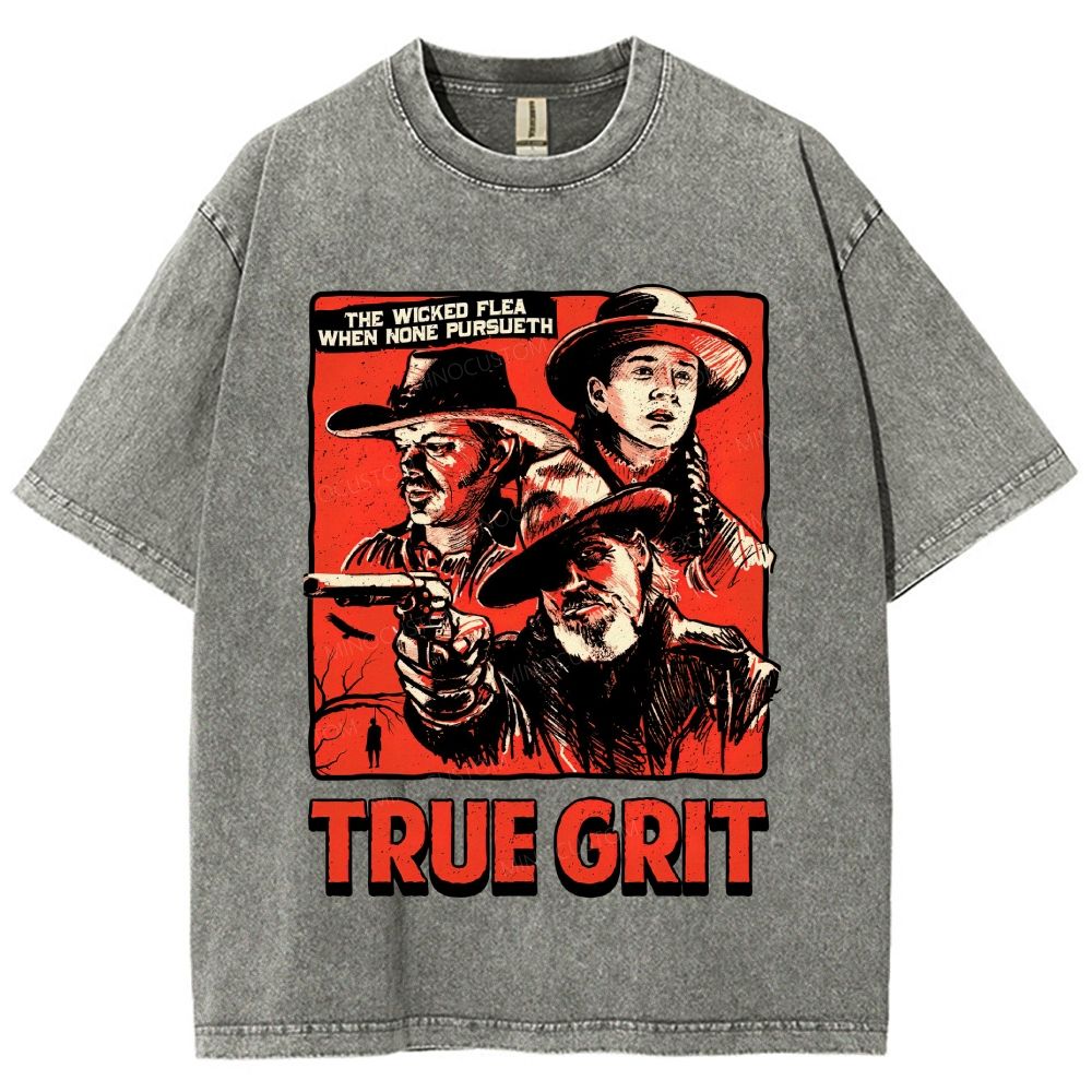 Vintage Western Cowboy Comic Poster Graphic Unisex Fit Washed T-Shirt