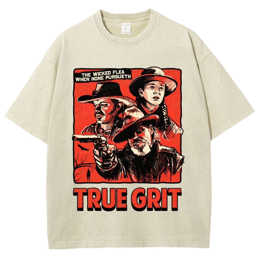 Vintage Western Cowboy Comic Poster Graphic Unisex Fit Washed T-Shirt