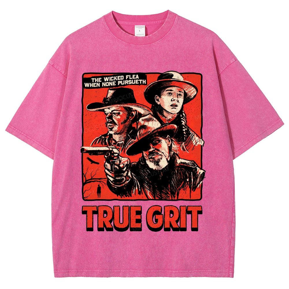 Vintage Western Cowboy Comic Poster Graphic Unisex Fit Washed T-Shirt