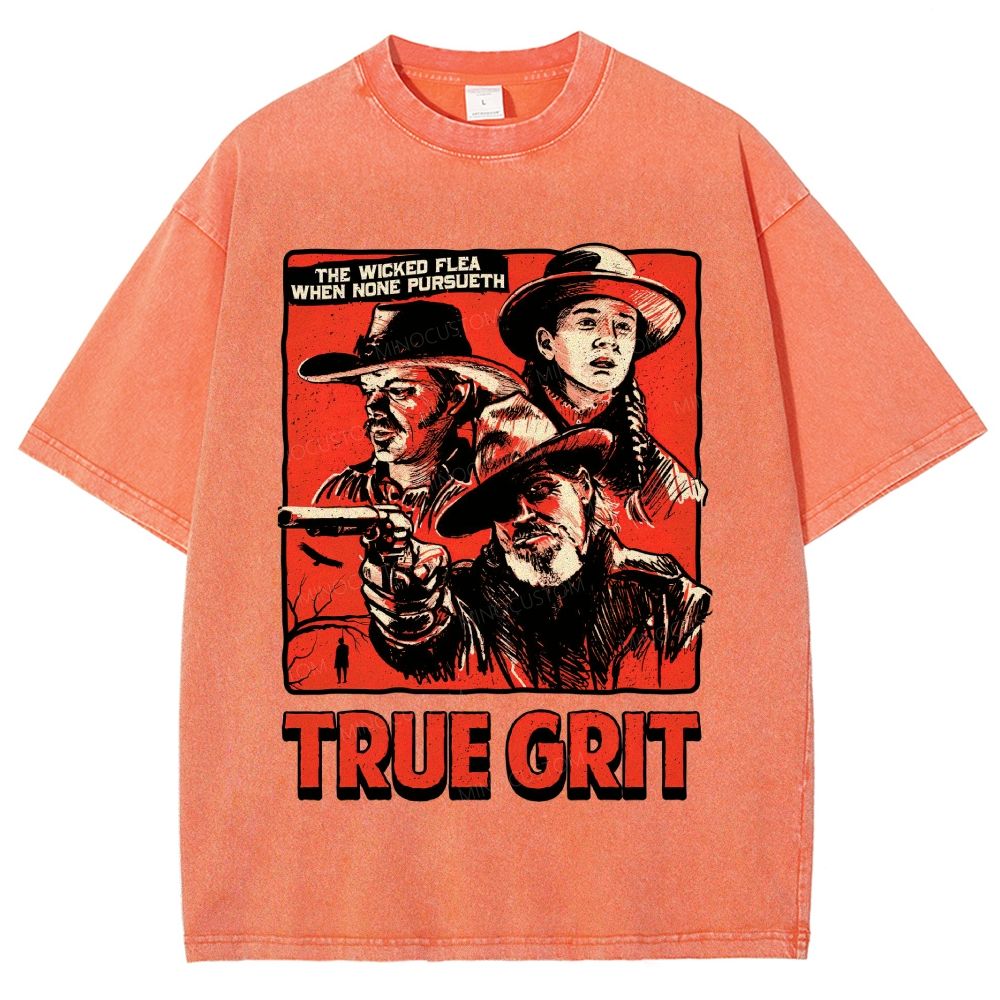 Vintage Western Cowboy Comic Poster Graphic Unisex Fit Washed T-Shirt