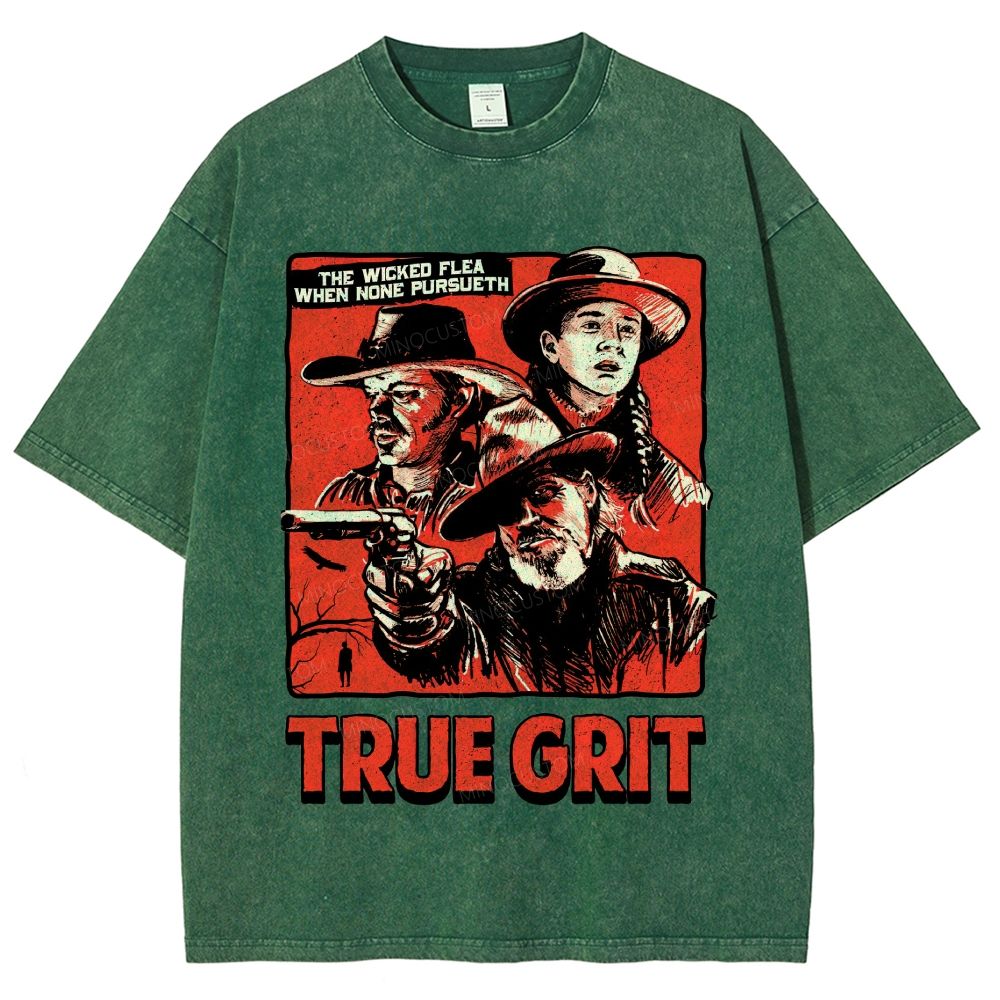 Vintage Western Cowboy Comic Poster Graphic Unisex Fit Washed T-Shirt