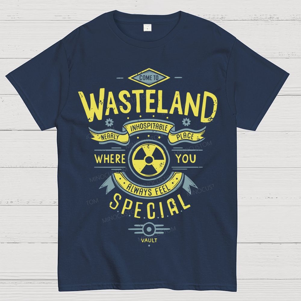 Post‑Apocalyptic Wasteland Retro Ribbon Radiation Cotton T-Shirt