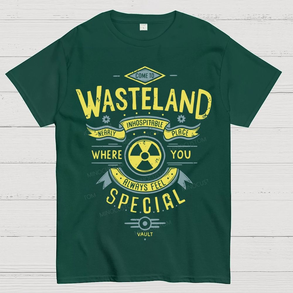 Post‑Apocalyptic Wasteland Retro Ribbon Radiation Cotton T-Shirt