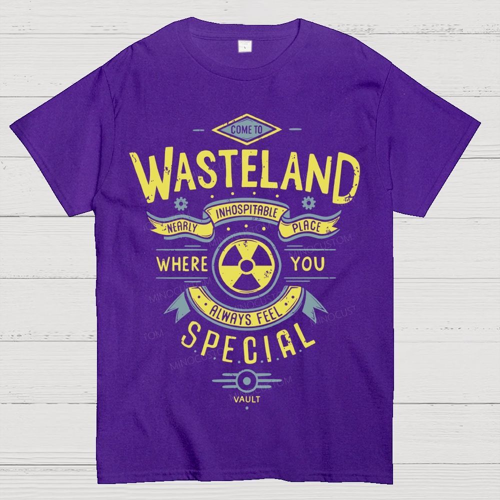 Post‑Apocalyptic Wasteland Retro Ribbon Radiation Cotton T-Shirt