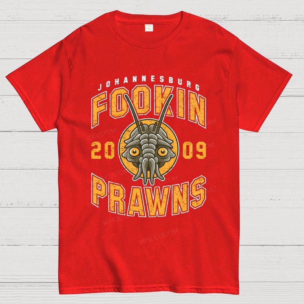 Vintage Distressed Alien Crustacean Mascot Graphic Cotton T-Shirt