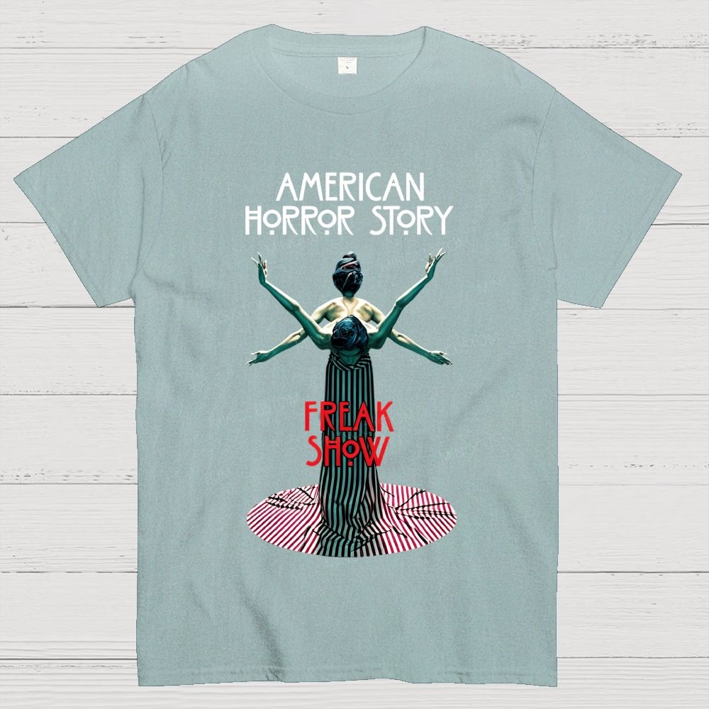 Retro Circus Freak Art Gothic Horror Cotton T-Shirt
