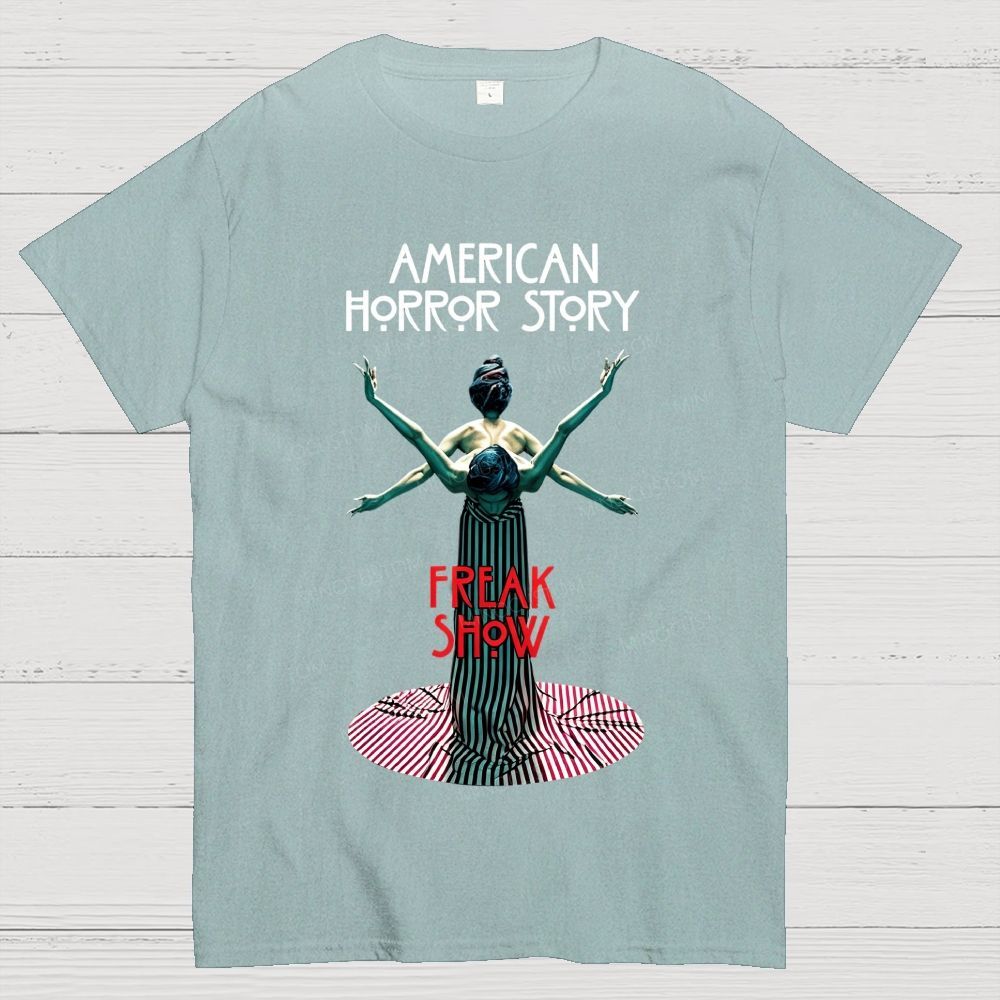 Retro Circus Freak Art Gothic Horror Cotton T-Shirt