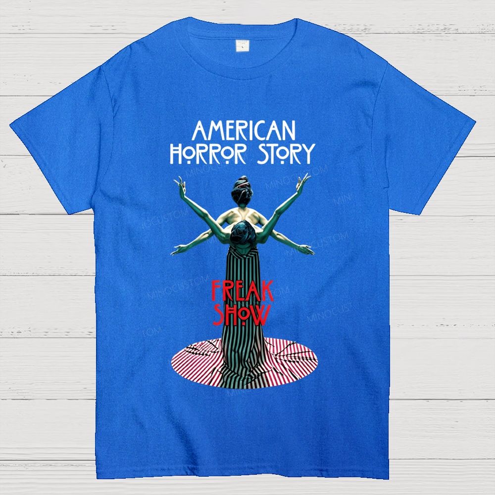 Retro Circus Freak Art Gothic Horror Cotton T-Shirt