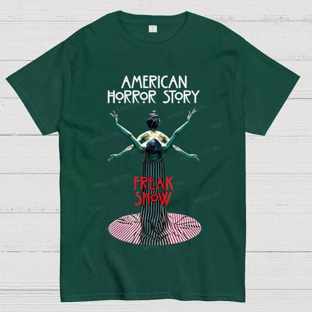 Retro Circus Freak Art Gothic Horror Cotton T-Shirt