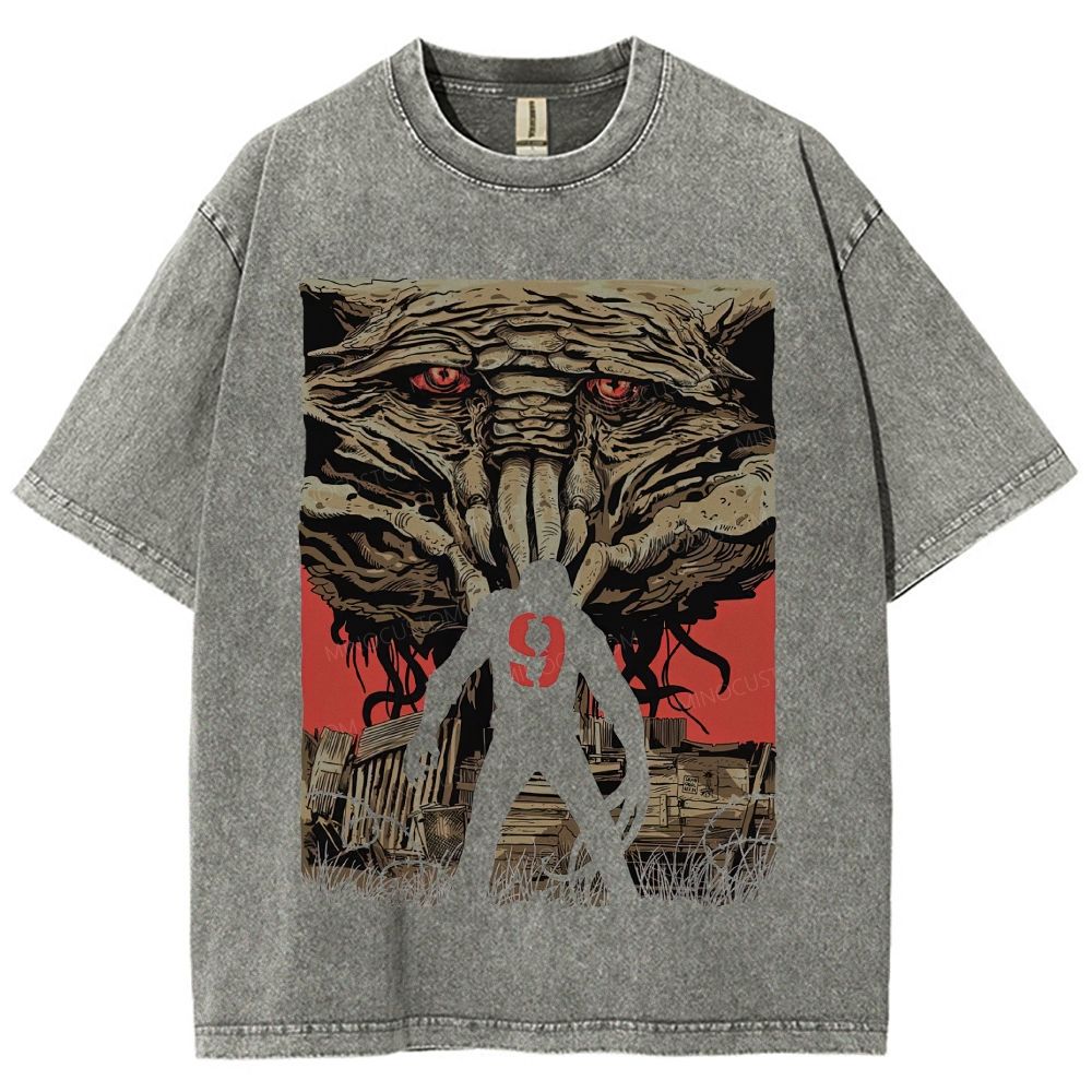 Sci‑Fi Alien Insectoid Monster Graphic Unisex Fit Washed T-Shirt