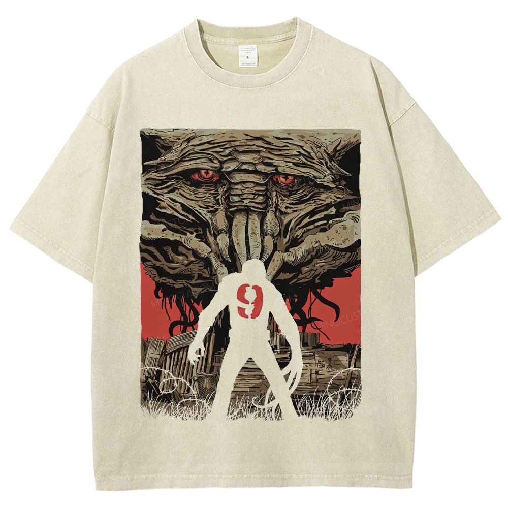 Sci‑Fi Alien Insectoid Monster Graphic Unisex Fit Washed T-Shirt