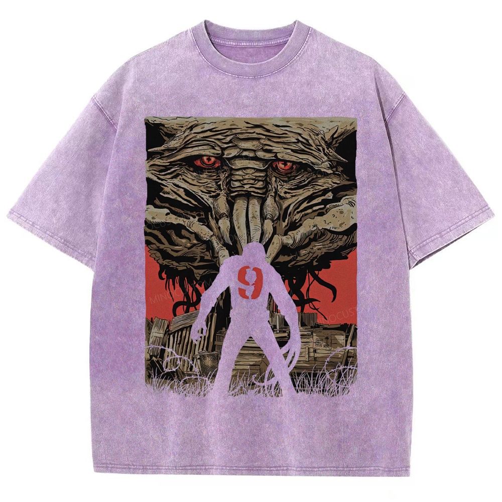 Sci‑Fi Alien Insectoid Monster Graphic Unisex Fit Washed T-Shirt