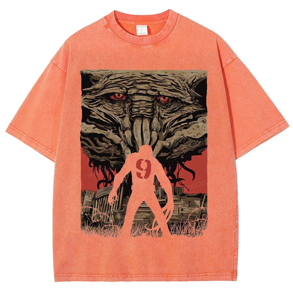 Sci‑Fi Alien Insectoid Monster Graphic Unisex Fit Washed T-Shirt