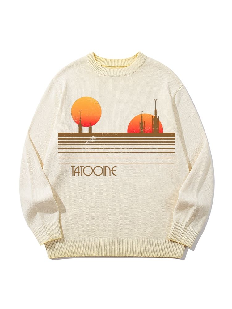 Sci-Fi Tatooine Sunset Gradient Casual Sweater
