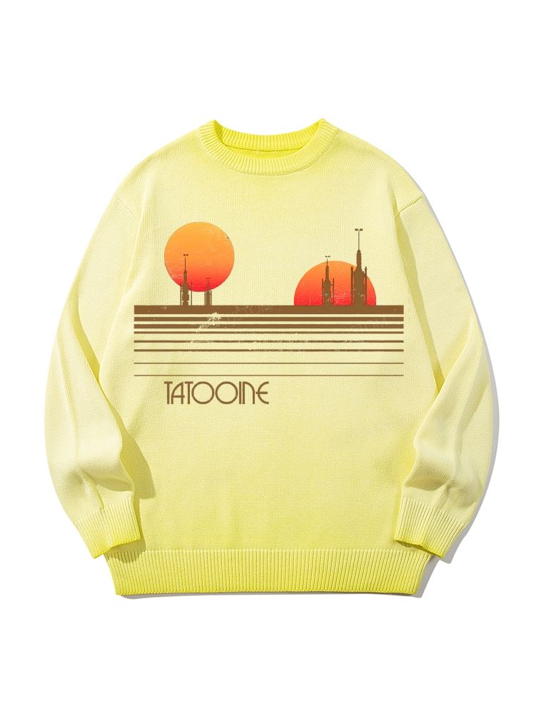 Sci-Fi Tatooine Sunset Gradient Casual Sweater