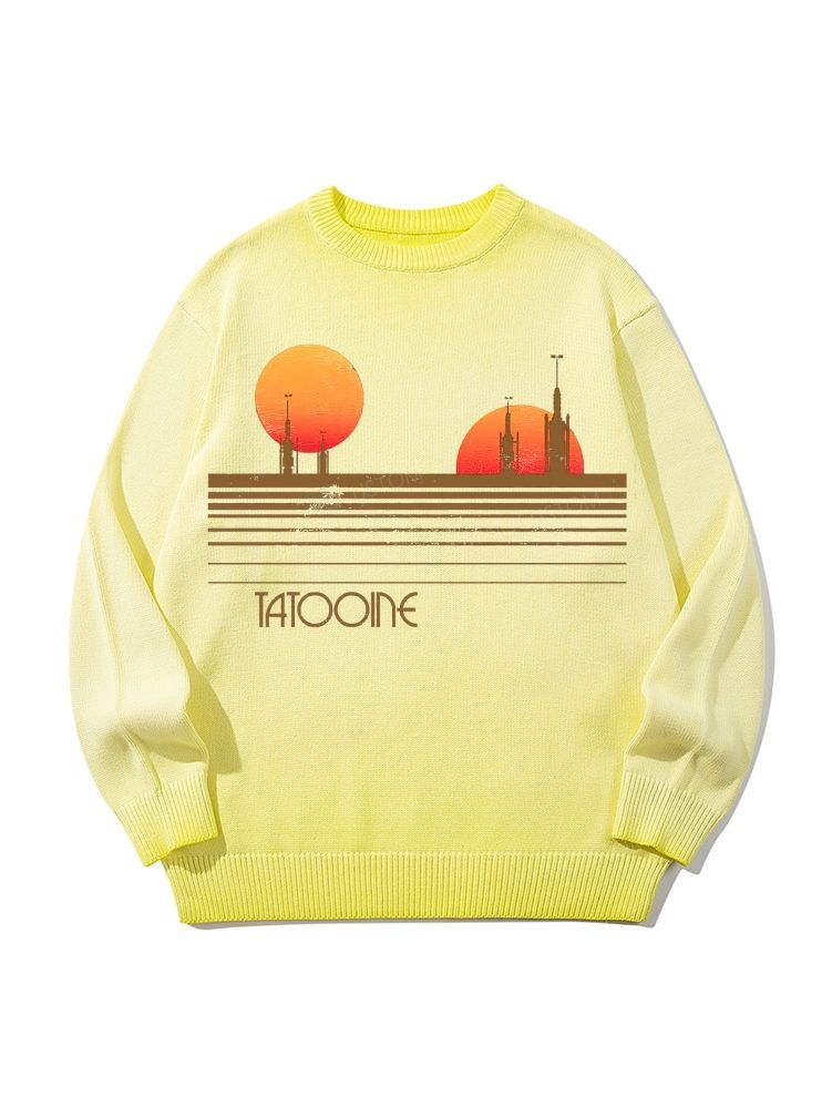 Sci-Fi Tatooine Sunset Gradient Casual Sweater
