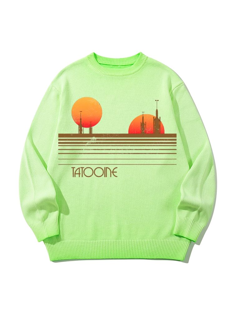 Sci-Fi Tatooine Sunset Gradient Casual Sweater
