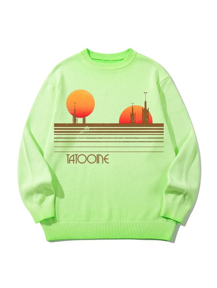 Sci-Fi Tatooine Sunset Gradient Casual Sweater