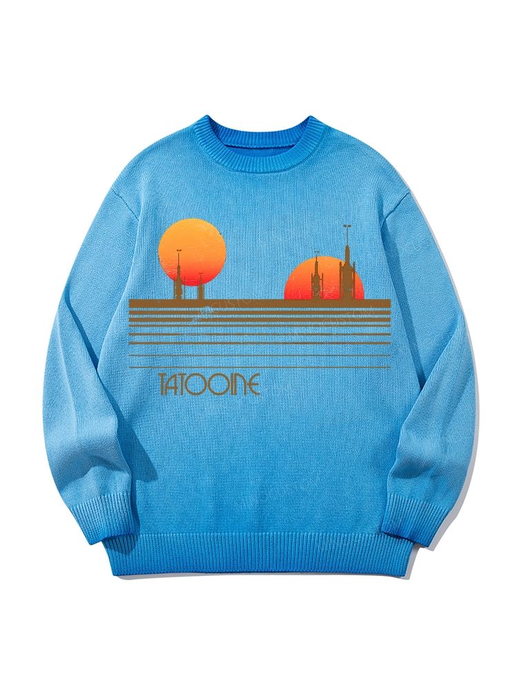 Sci-Fi Tatooine Sunset Gradient Casual Sweater