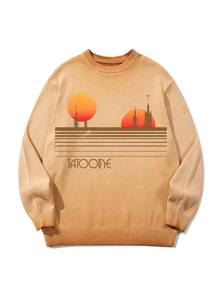 Sci-Fi Tatooine Sunset Gradient Casual Sweater